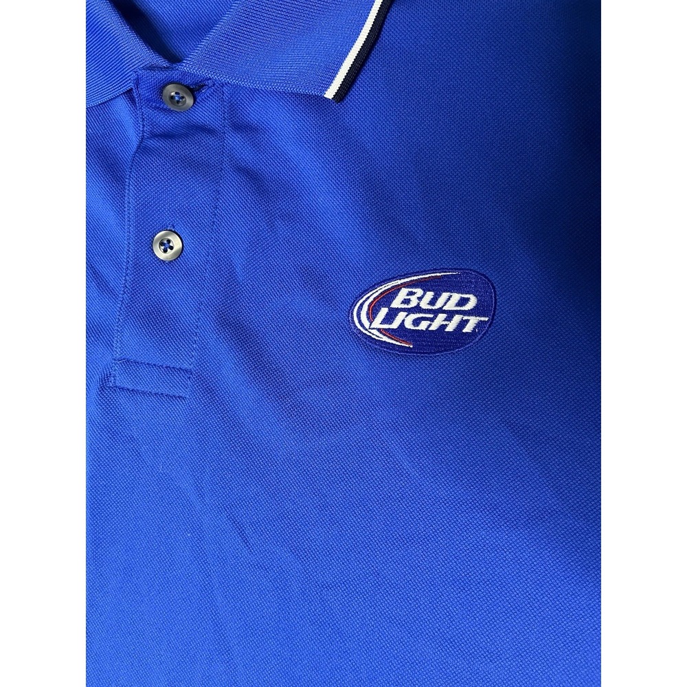 Budweiser Bud Light Polo Shirts Men's XL Red & Blue Short Sleeve Uniform Lot X2 - Picture 10 of 15